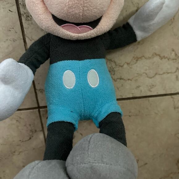 Disney Baby My First Mickey Mouse Blue Gray 14 “ Long Plush Toy Stuffed Animal - Picture 9 of 11